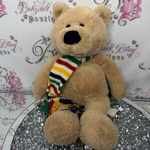 Hudson’s bay bear stuffed animal decor with scarf winter animal adventure bear